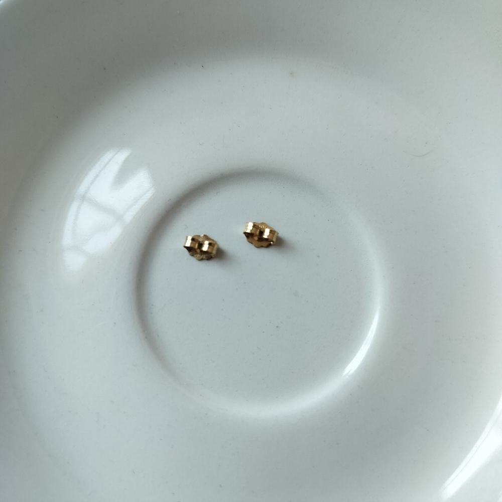 10k Solid Yellow Gold Back Earrings - image 3